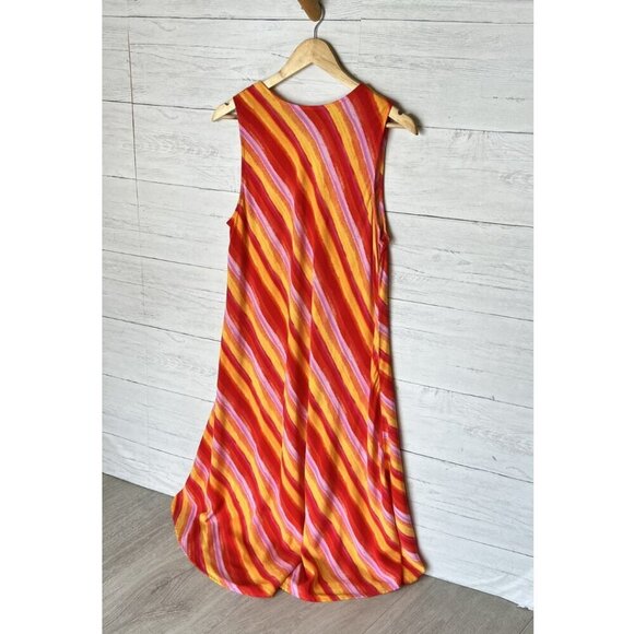 The Pioneer Woman Dress Womens Size Large Sunset Stripe V Neck Relaxed Shift - Picture 10 of 15